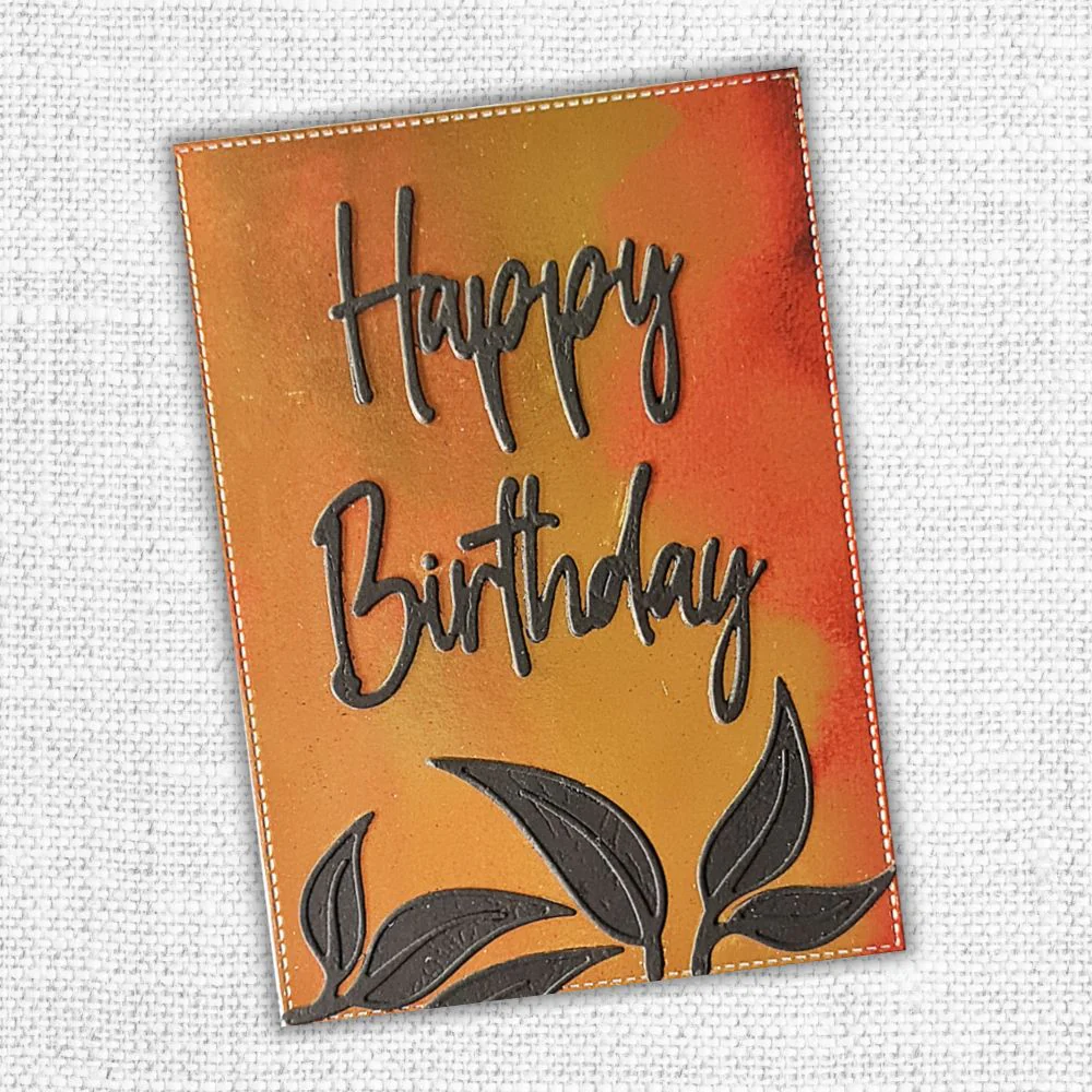 Tall Script Words Happy Birthday Metal Cutting Die 26101