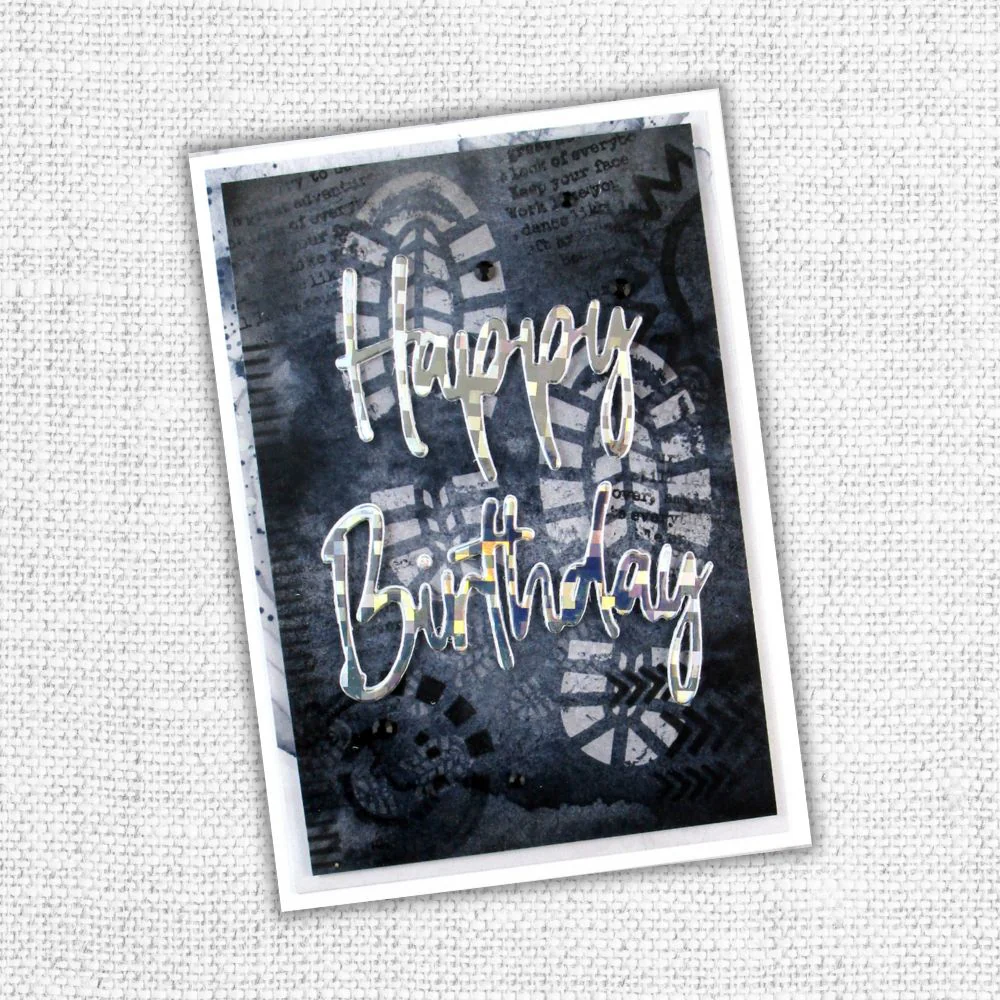 Tall Script Words Happy Birthday Metal Cutting Die 26101