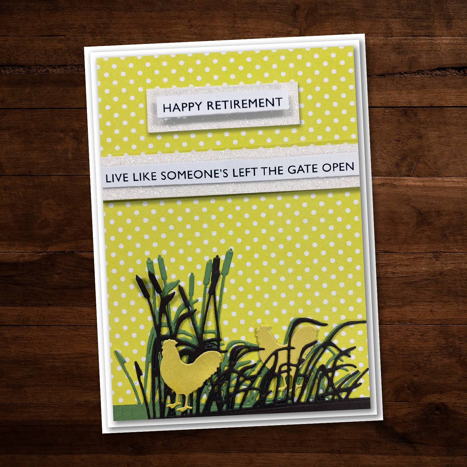 Cattails & Grass Border Metal Cutting Die 18664