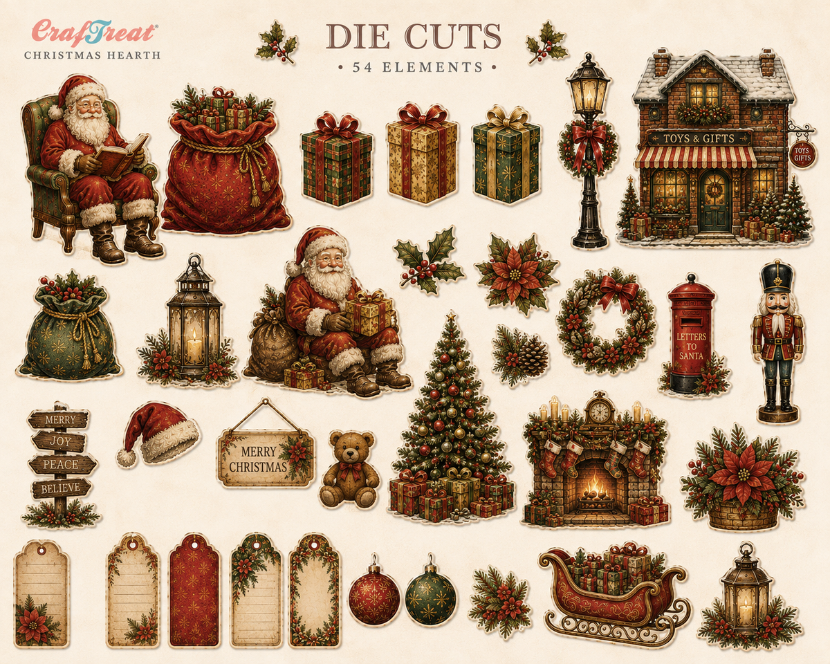 CrafTreat Die Cuts - Christmas Hearth