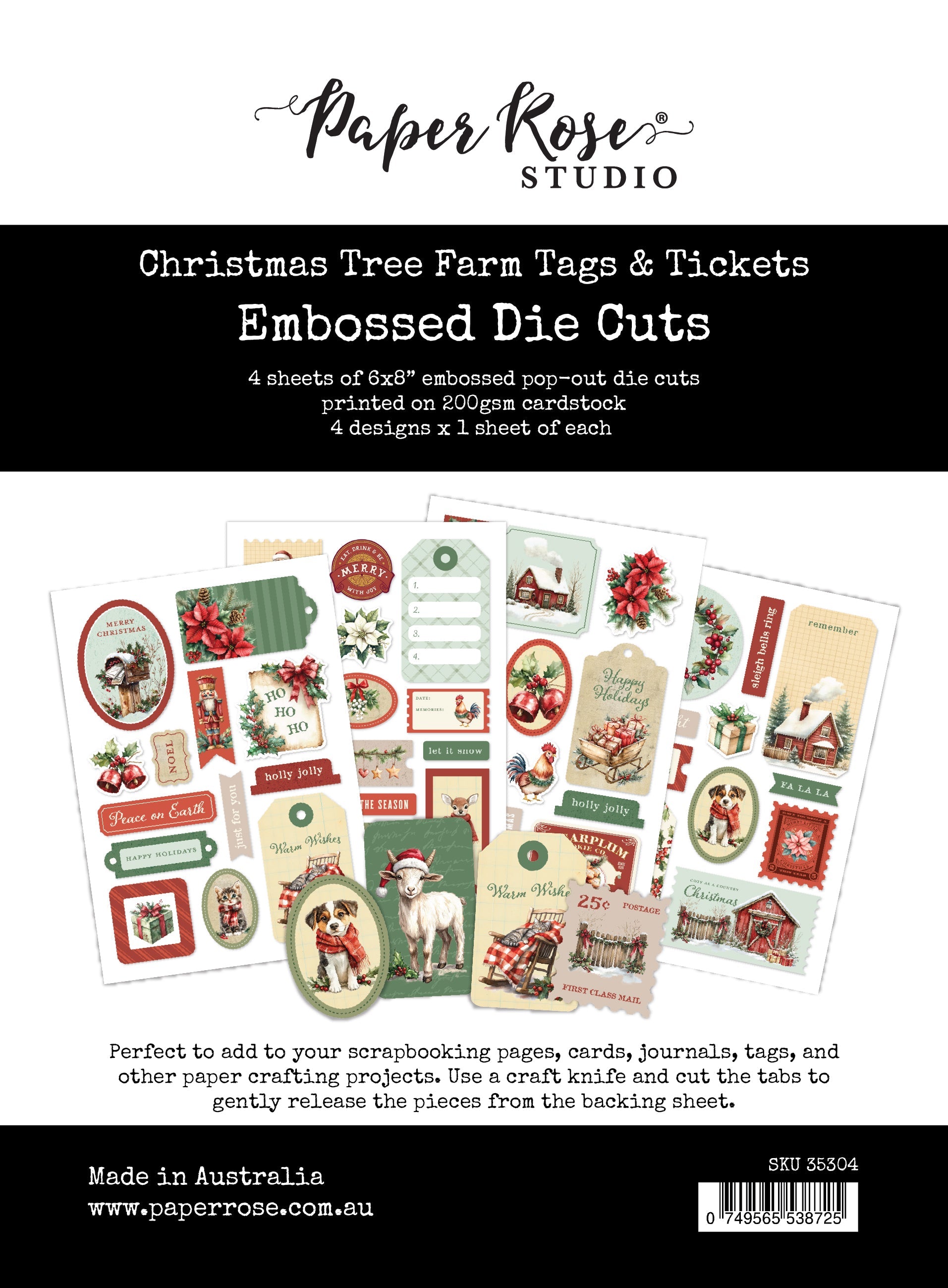 Christmas Tree Farm Tags & Tickets Embossed Die Cuts 35304