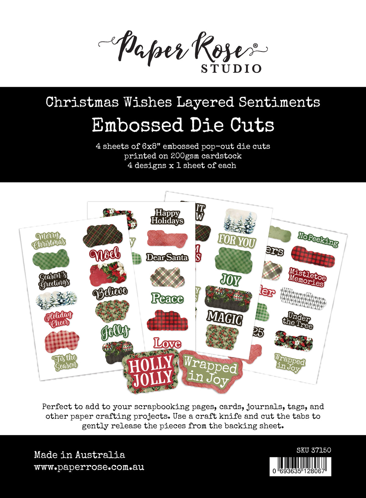 Christmas Wishes 6 x 8" Layered Sentiments 37150