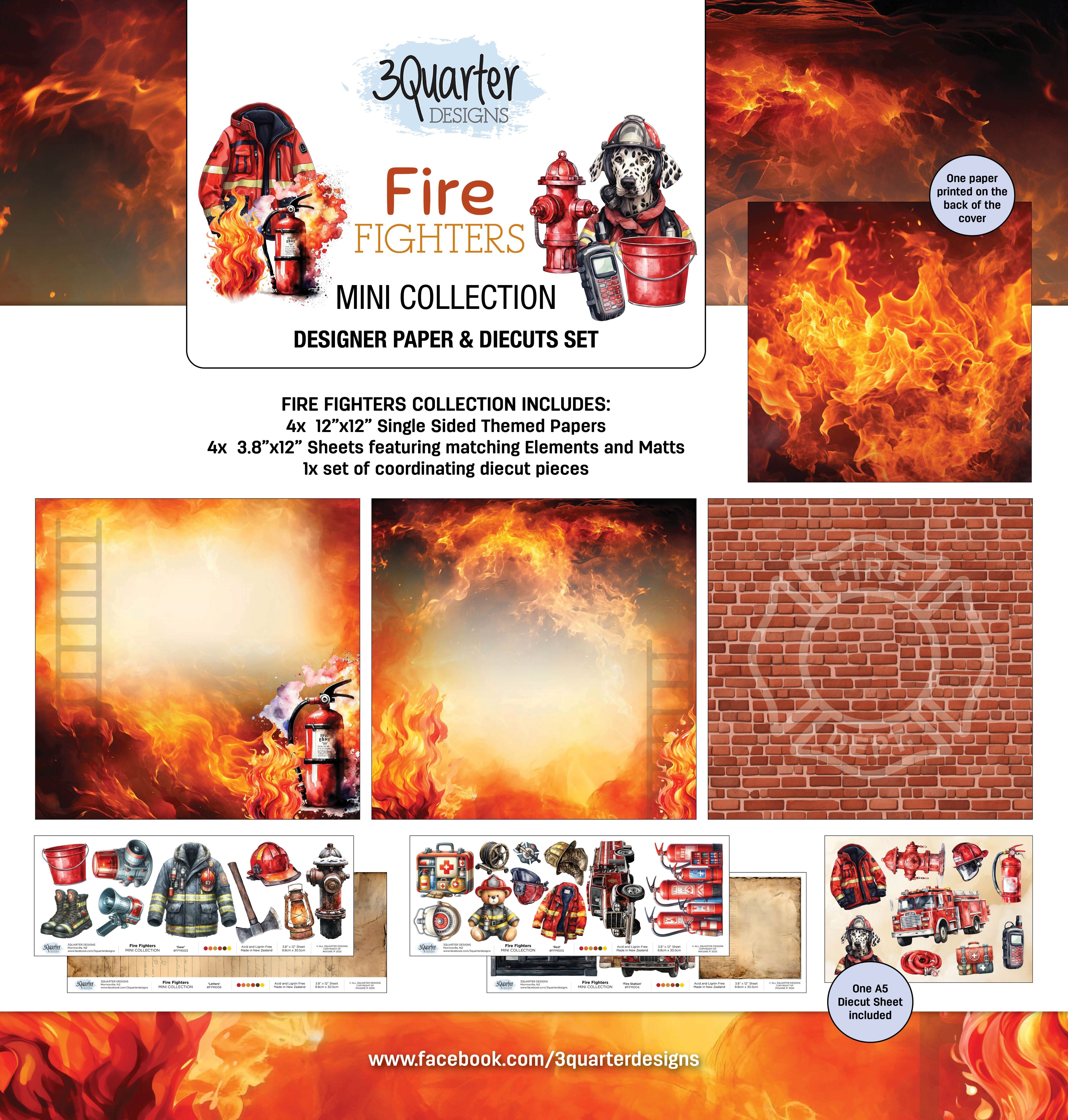 3 Quarter Designs Fire Fighters Mini 12x12 Collection