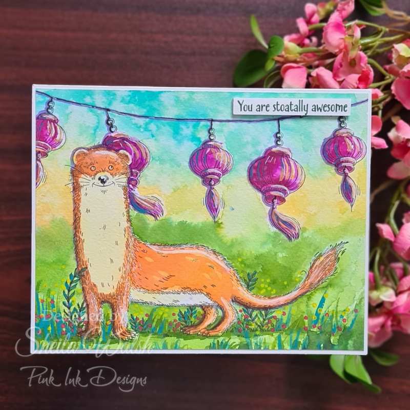 Pink Ink Designs Stoatally Yours 6 in x 8 in Clear Stamp Set