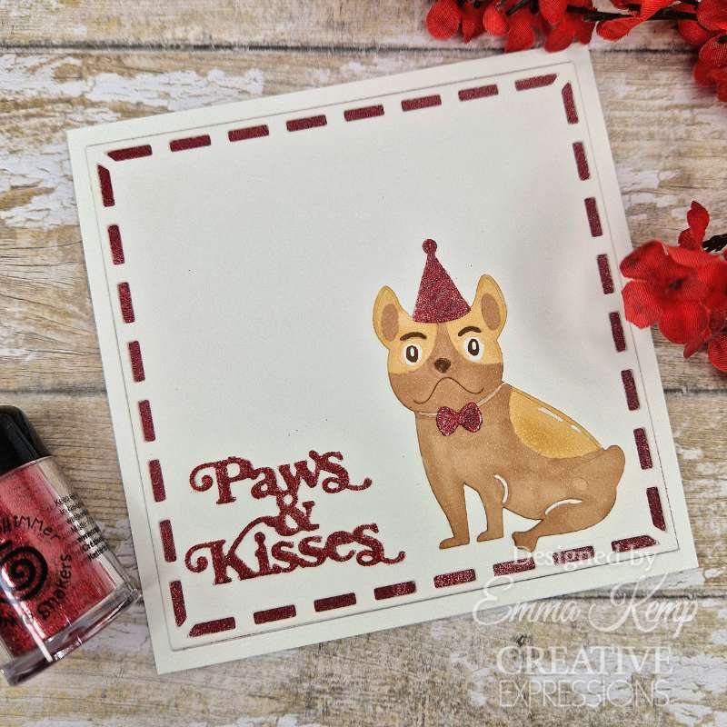 Creative Expressions Sue Wilson Mini Shadowed Sentiments Paws & Kisses Craft Die