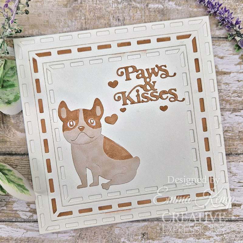 Creative Expressions Sue Wilson Mini Shadowed Sentiments Paws & Kisses Craft Die