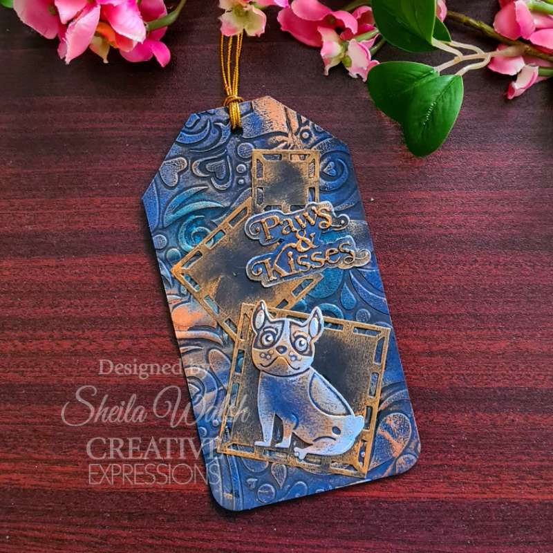 Creative Expressions Sue Wilson Mini Shadowed Sentiments Paws & Kisses Craft Die