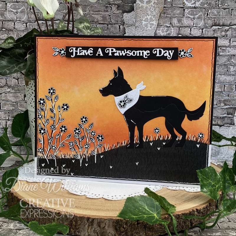 Creative Expressions Sue Wilson Mini Shadowed Sentiments Have A Paw-some Day Craft Die