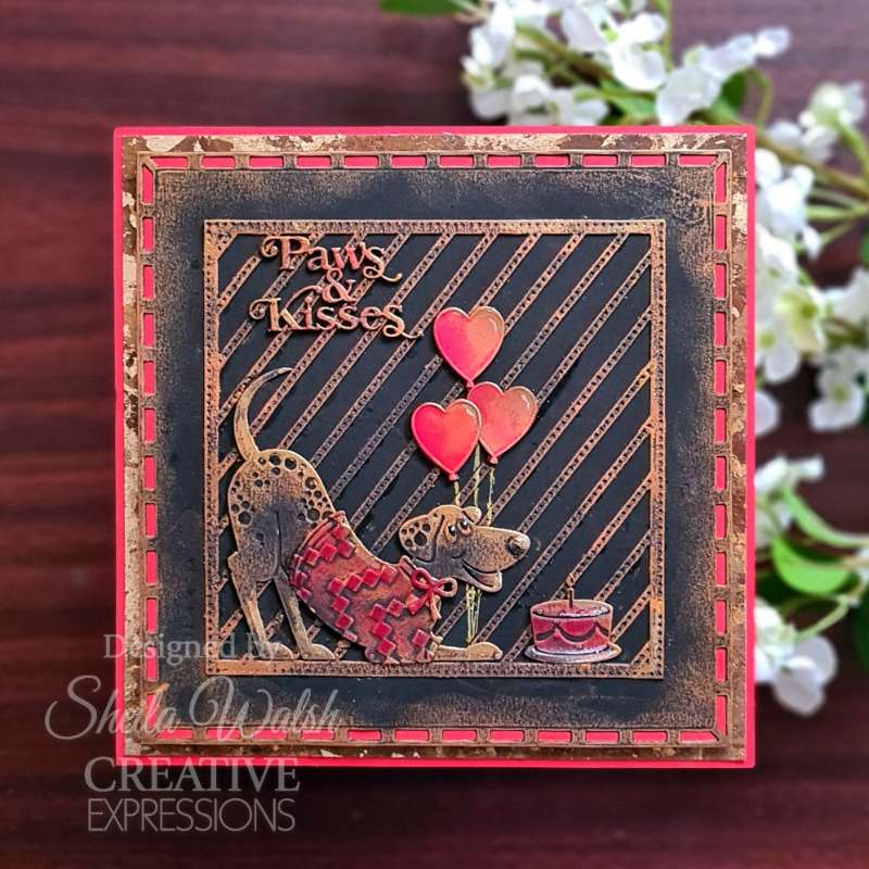 Creative Expressions Sue Wilson Mini Shadowed Sentiments Paws & Kisses Craft Die