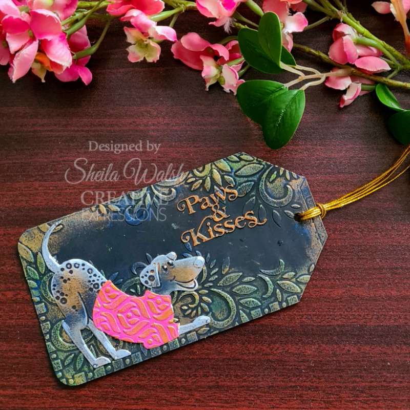 Creative Expressions Sue Wilson Mini Shadowed Sentiments Paws & Kisses Craft Die