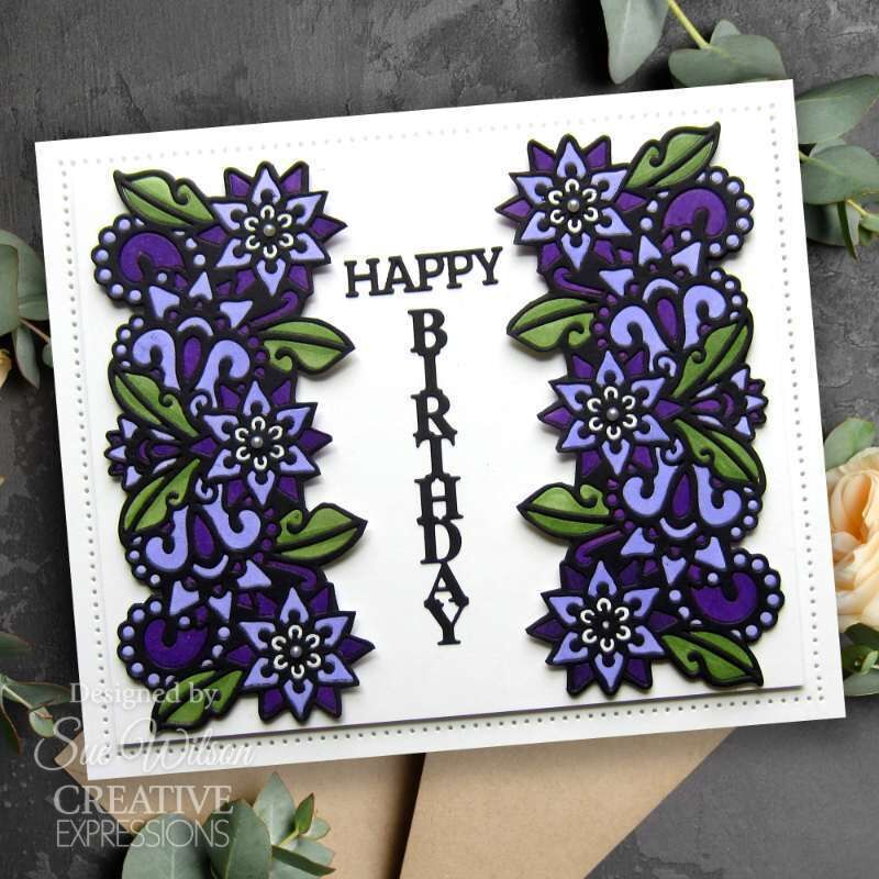 Creative Expressions Sue Wilson Birthday Shadowed Stacked Sentiment Craft Die