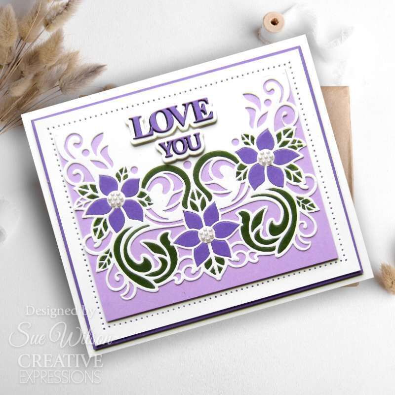 Creative Expressions Sue Wilson Love Shadowed Stacked Sentiment Craft Die