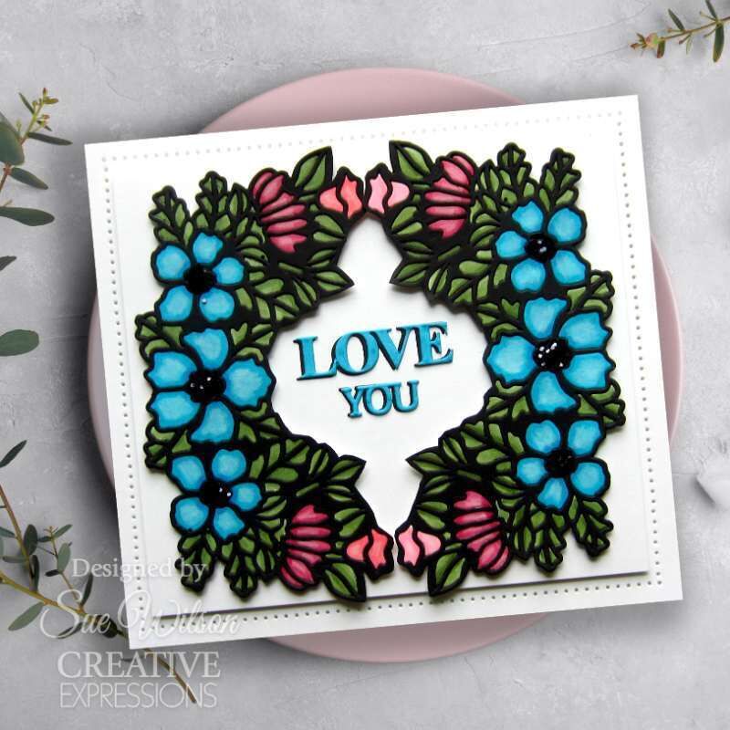 Creative Expressions Sue Wilson Love Shadowed Stacked Sentiment Craft Die