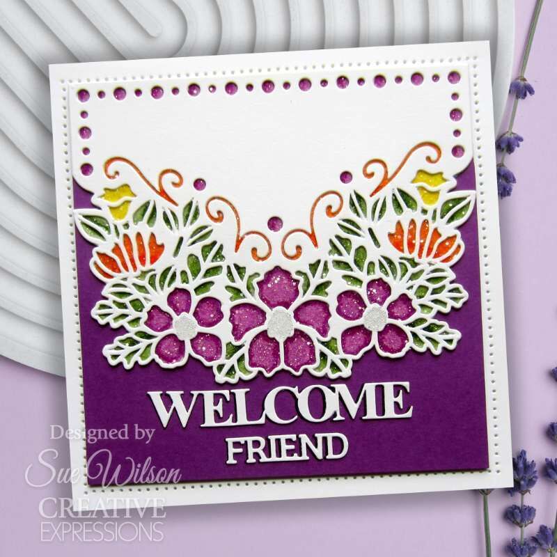 Creative Expressions Sue Wilson Welcome Shadowed Stacked Sentiment Craft Die