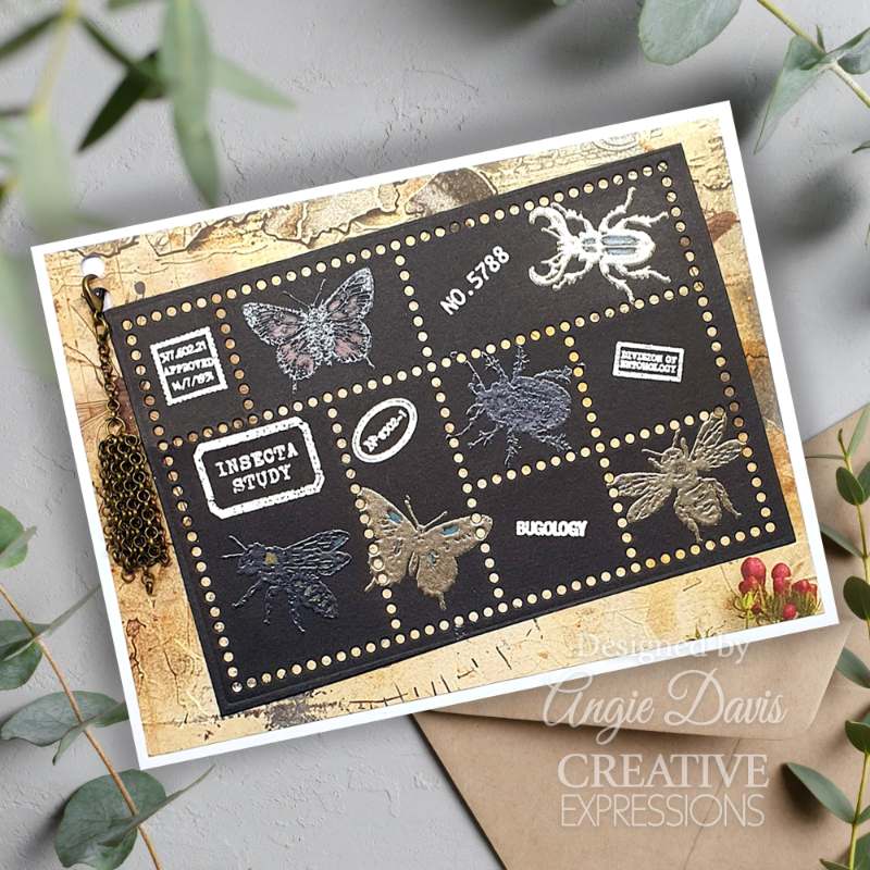 Creative Expressions Tracie Fox Bugology Negatives 6 in x 8 in Clear Stamp Set