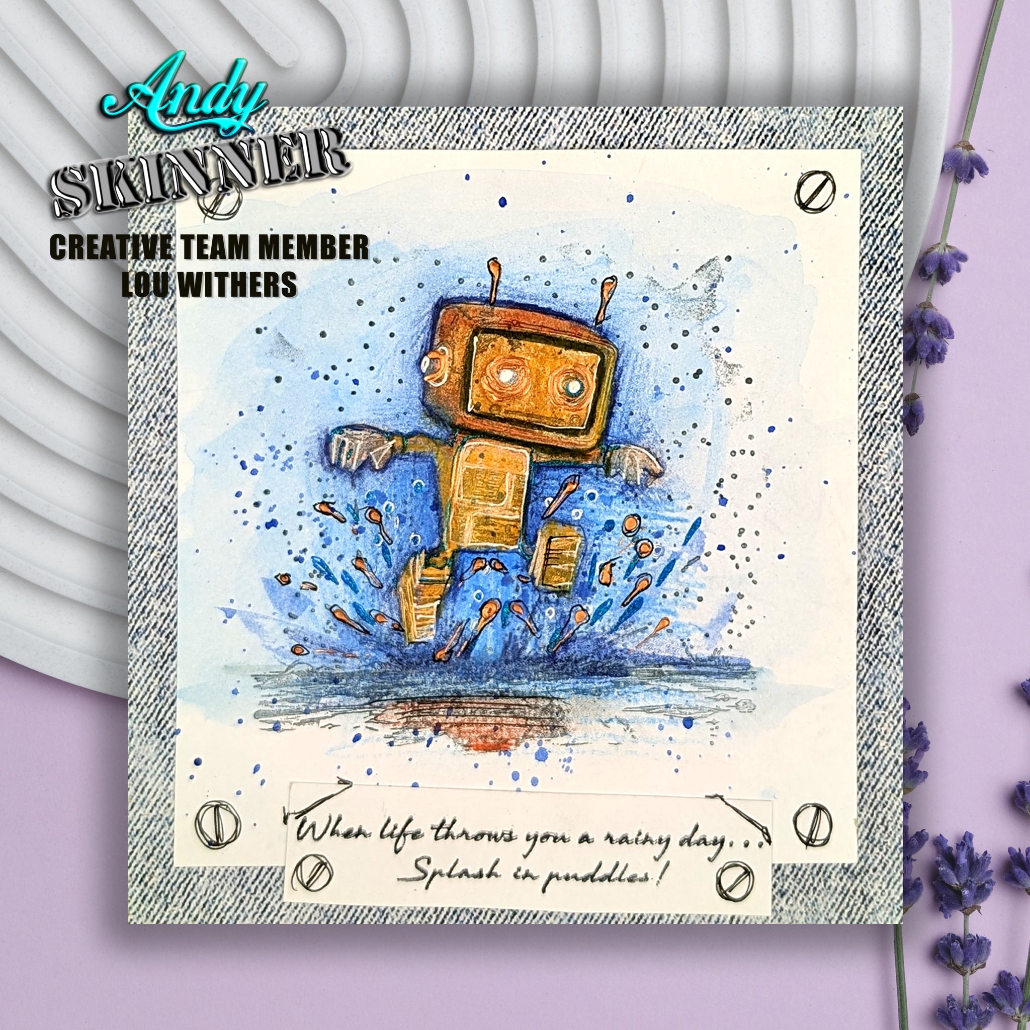 Creative Expressions Andy Skinner Botology Rainy Day Pre Cut Rubber Stamp