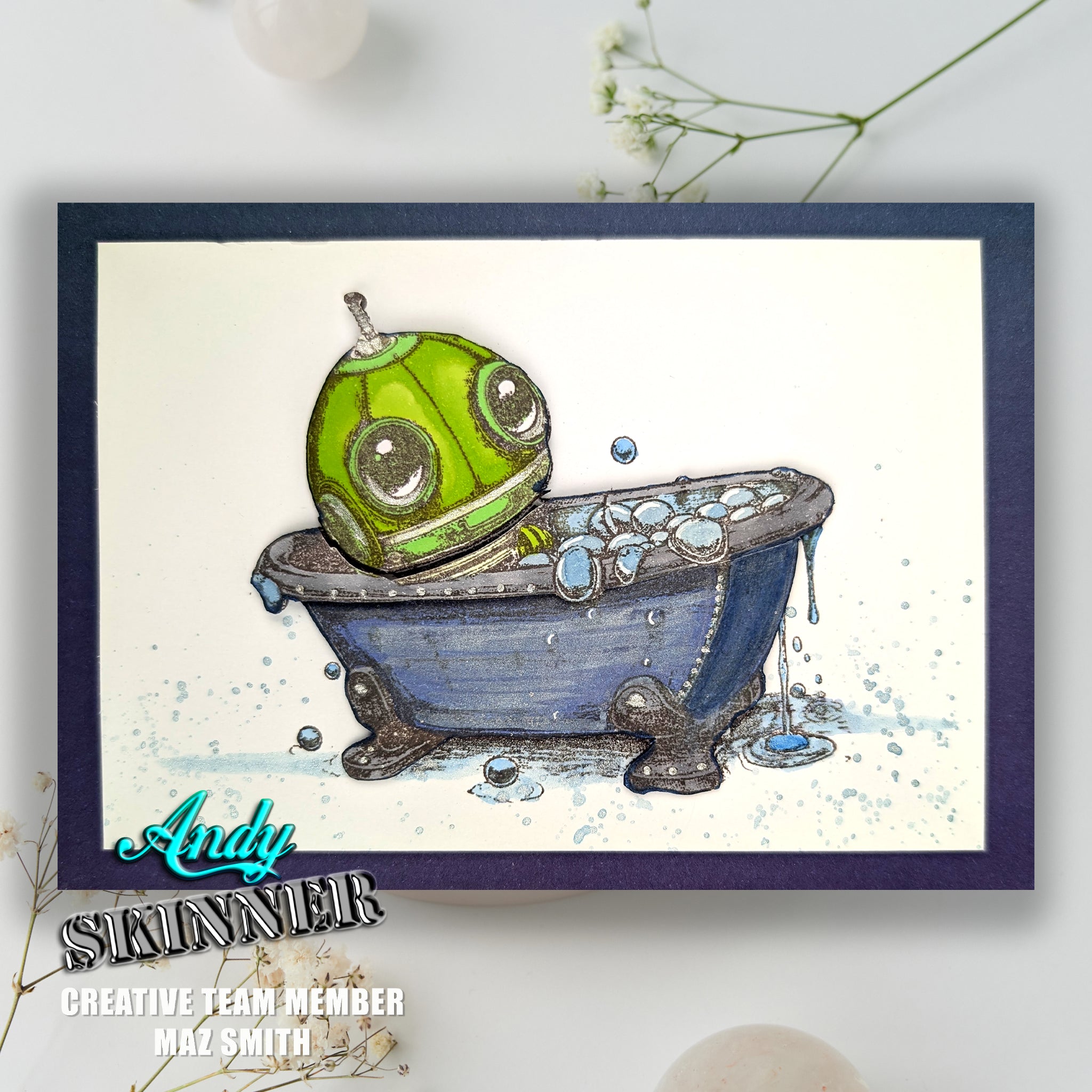 Creative Expressions Andy Skinner Botology Wash Your Worries Away Pre Cut Rubber Stamp