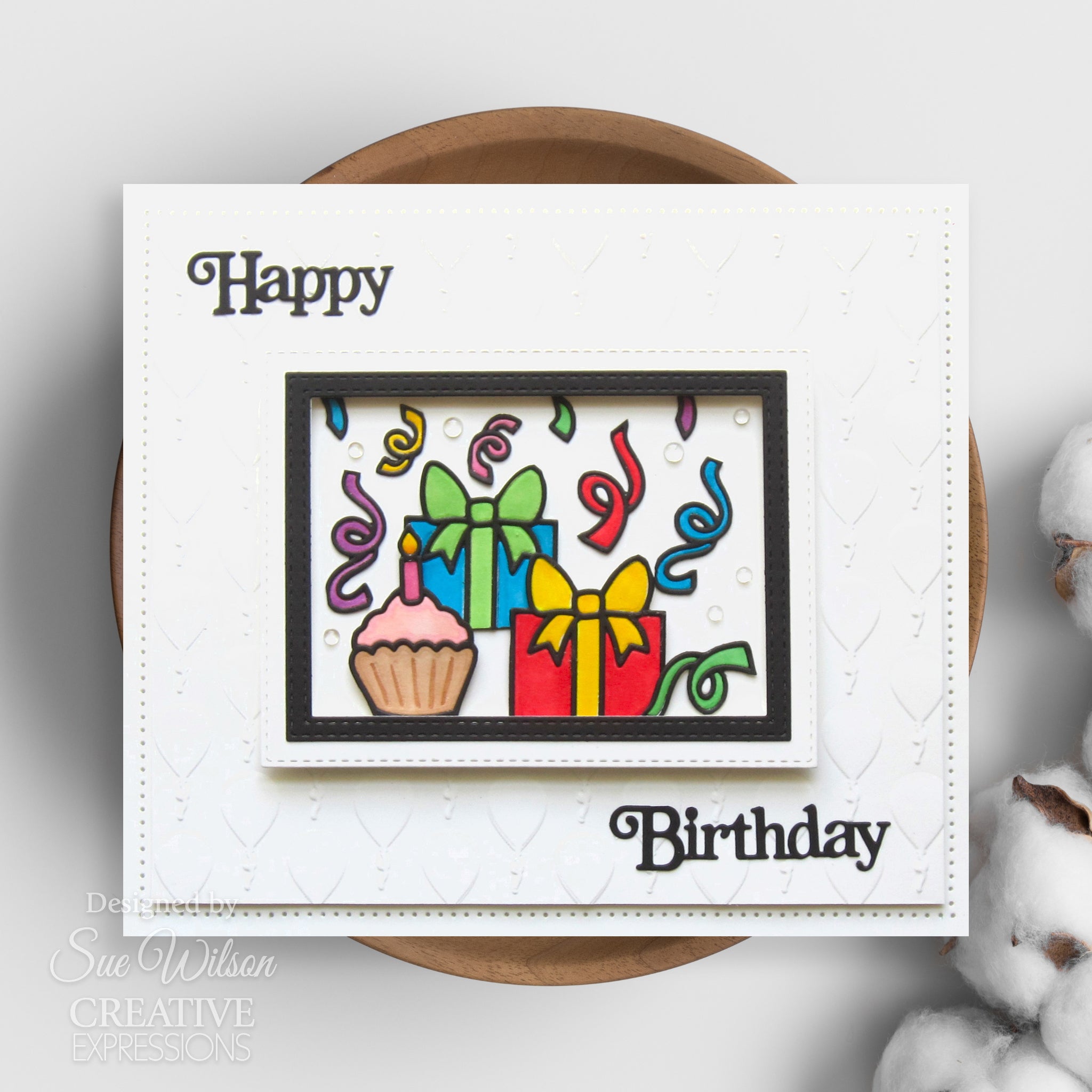 Creative Expressions Sue Wilson Stained Glass Birthday Craft Die