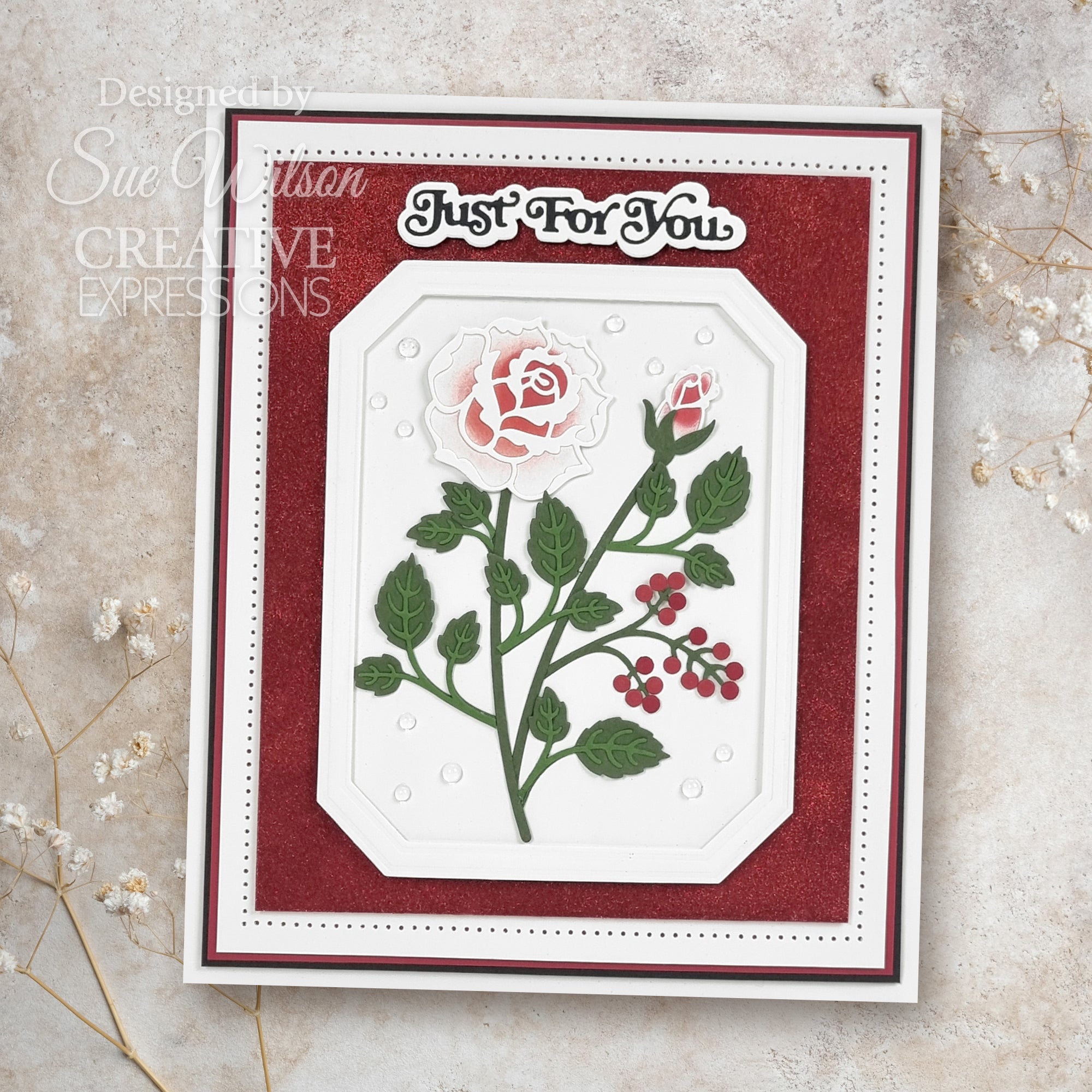 Creative Expressions Sue Wilson Mini Shadowed Sentiments Just For You Craft Die