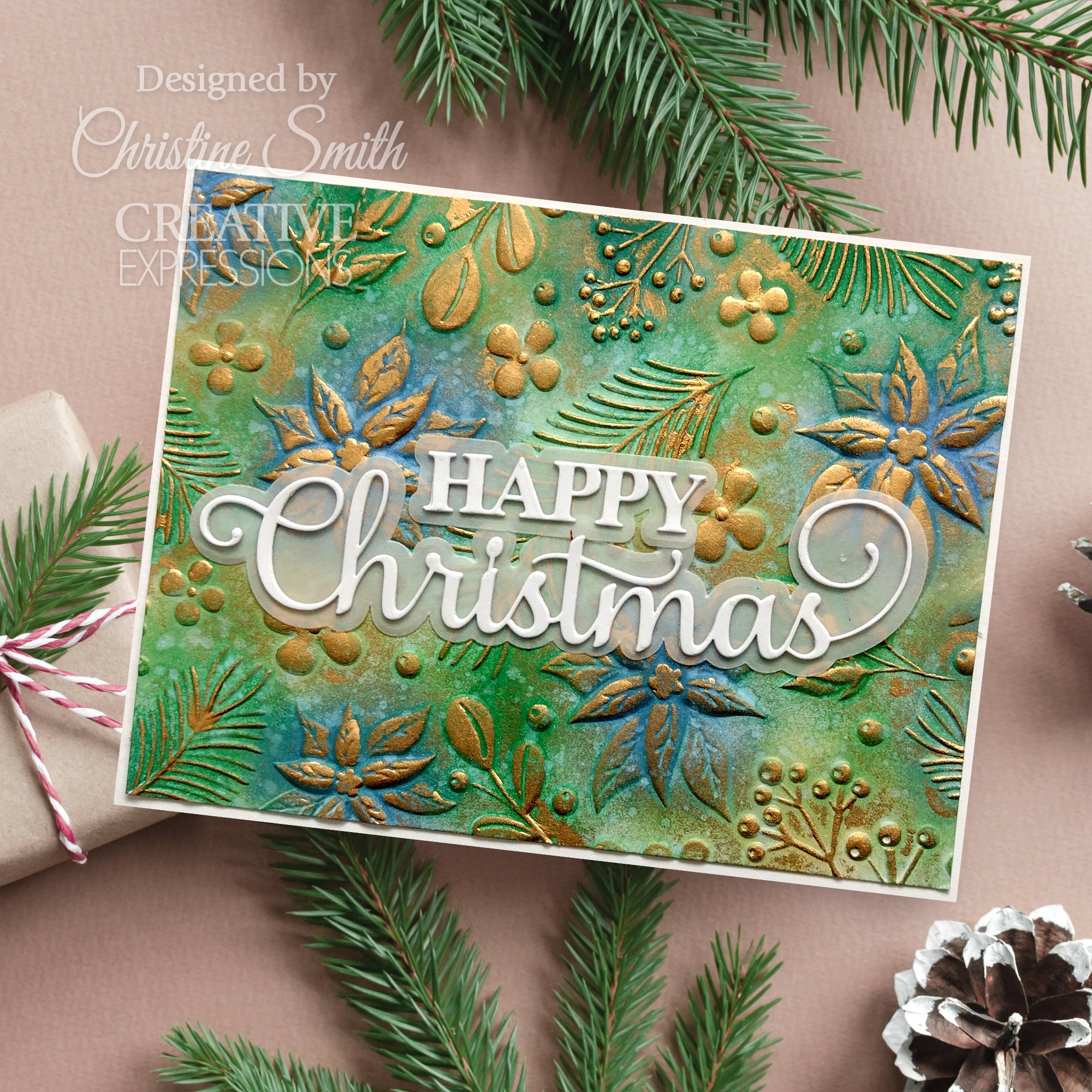 Creative Expressions Nature's Christmas Companion Colouring Stencil Set 6 in x 8 in 2pk