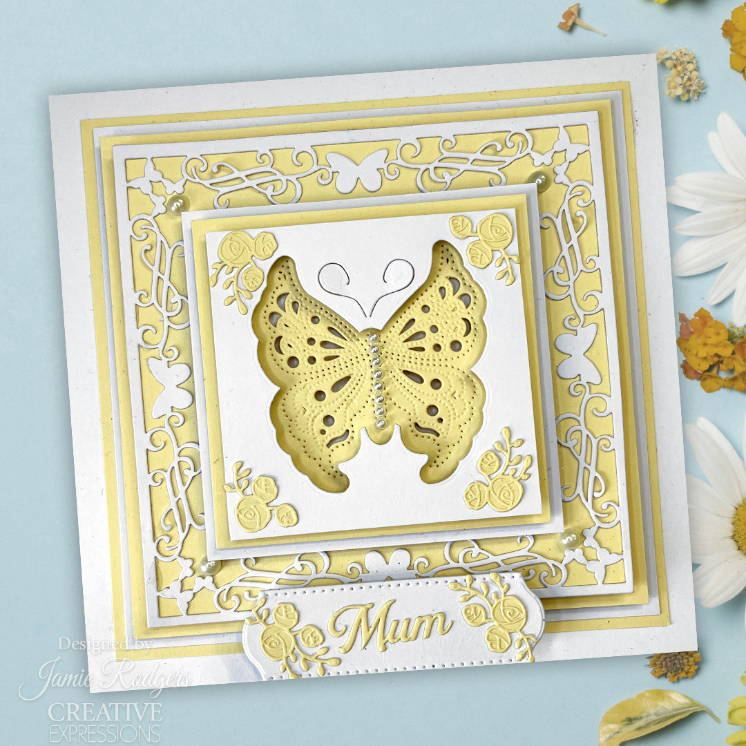 Creative Expressions Jamie Rodgers Butterfly Square Frame Craft Die