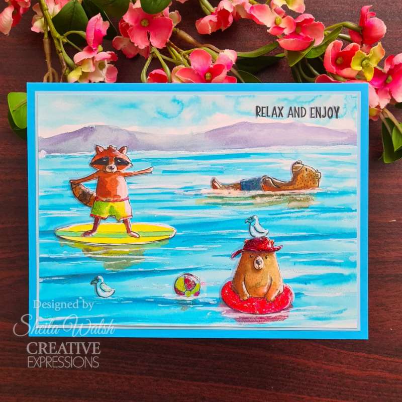 Creative Expressions Jane's Doodles Life's A Beach 6 in x 8 in Clear Stamp Set