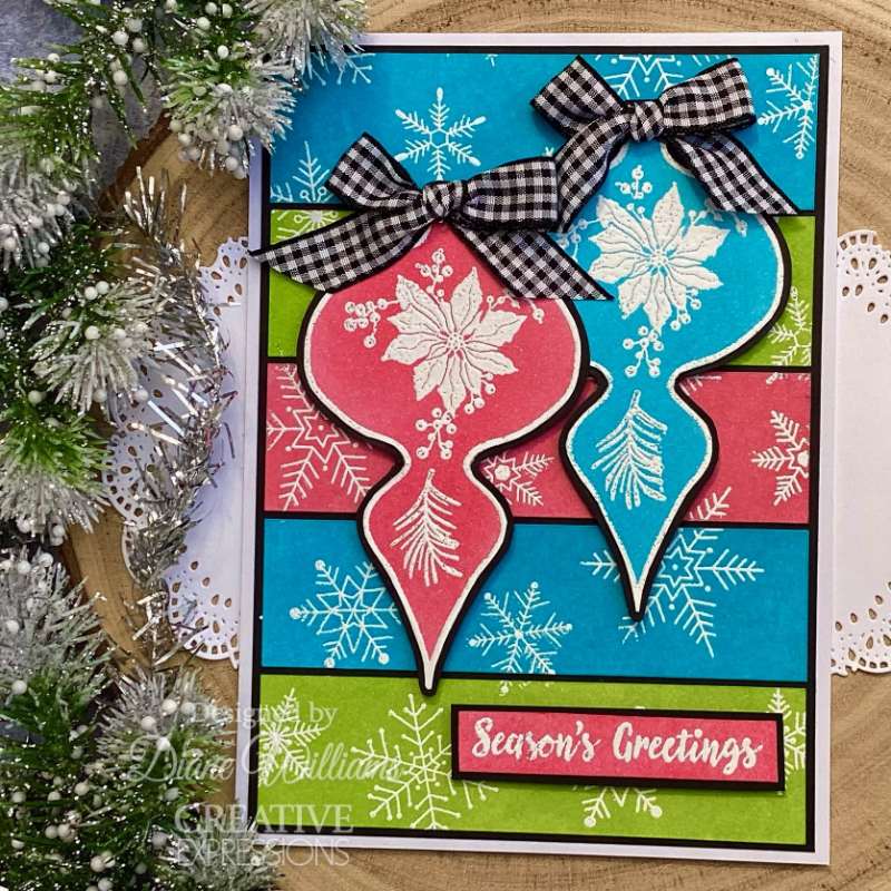 Woodware Clear Singles Paintable Baubles Snowflakes 4 in x 6 in Stamp Set