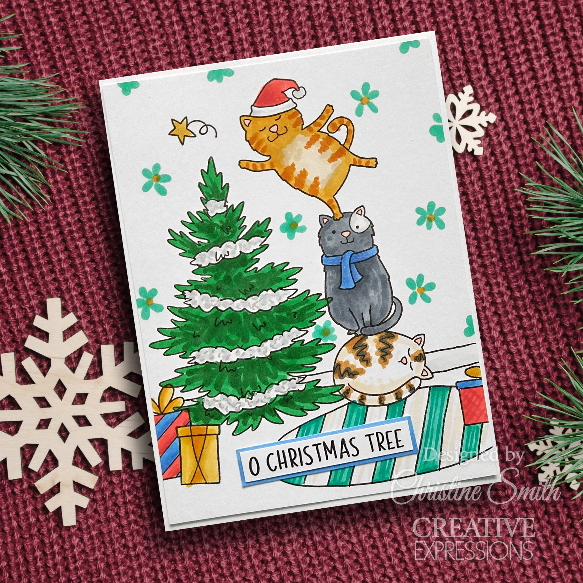 Creative Expressions Jane's Doodles O Christmas Tree 6 in x 8 in Clear Stamp Set