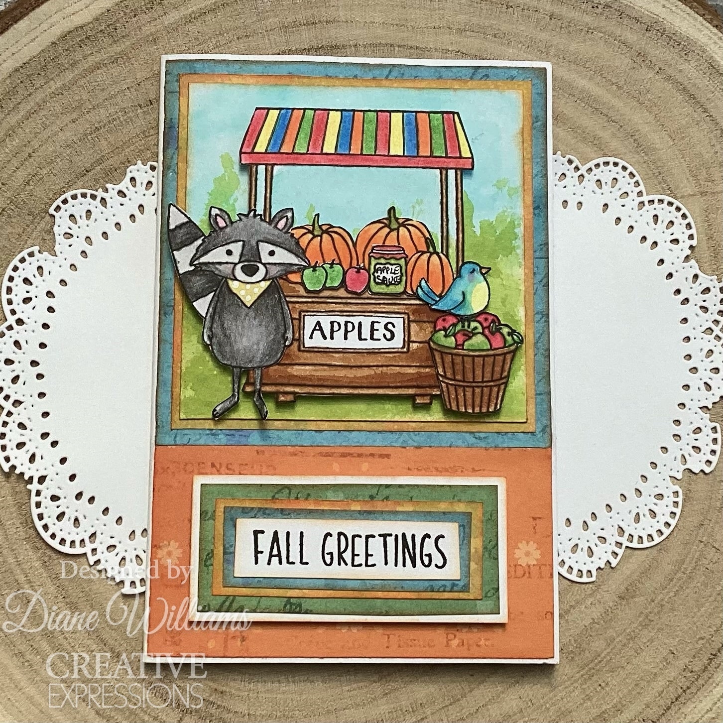 Creative Expressions Jane's Doodles Apple Pumpkin Spice 6 in x 8 in Clear Stamp Set