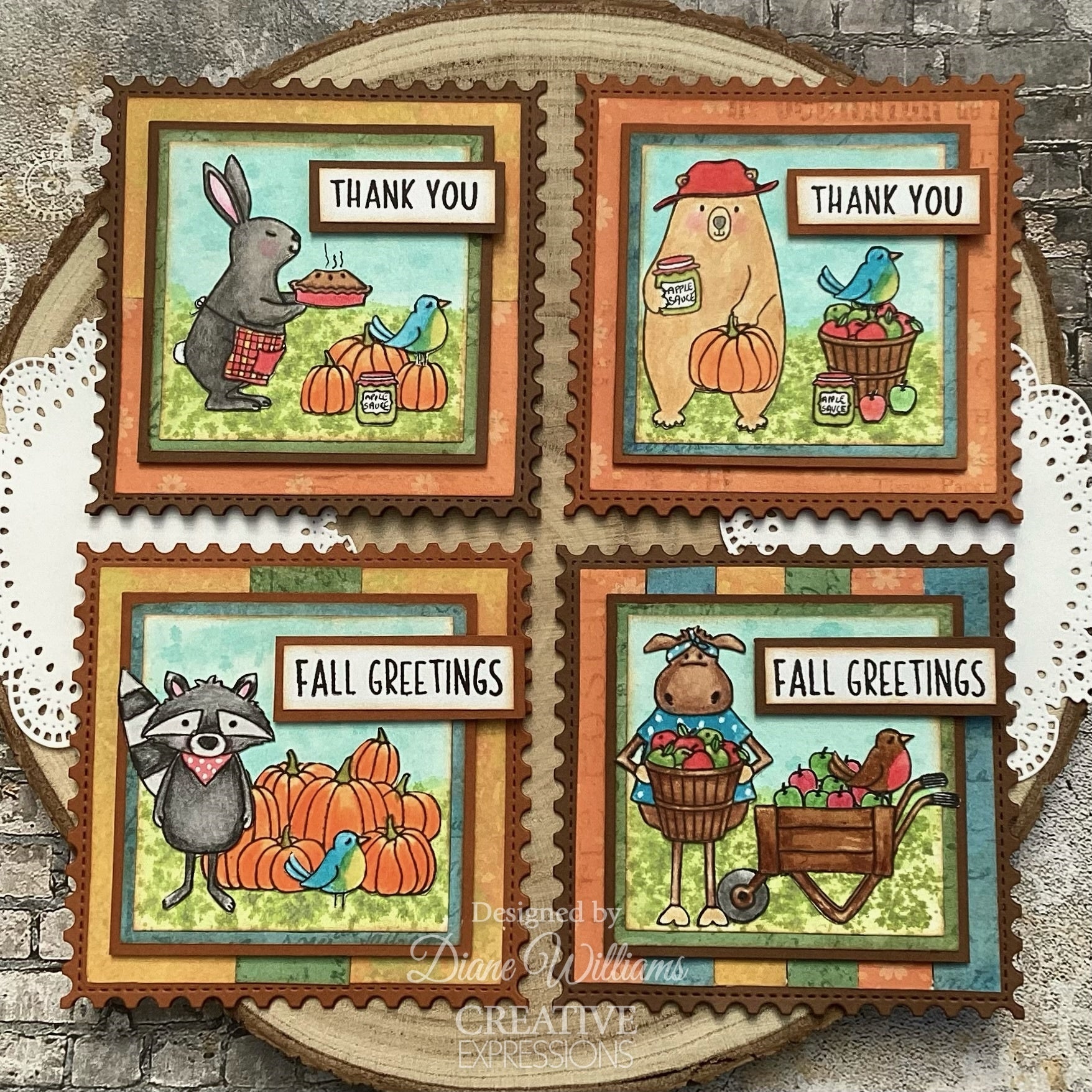 Creative Expressions Jane's Doodles Apple Pumpkin Spice 6 in x 8 in Clear Stamp Set