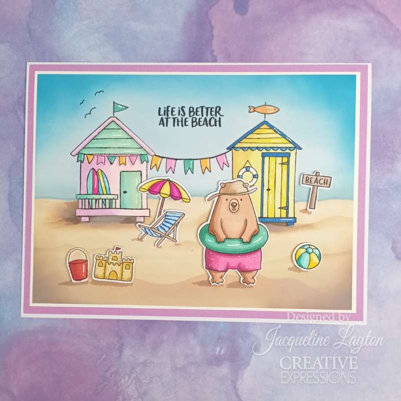 Creative Expressions Jane's Doodles Life's A Beach 6 in x 8 in Clear Stamp Set