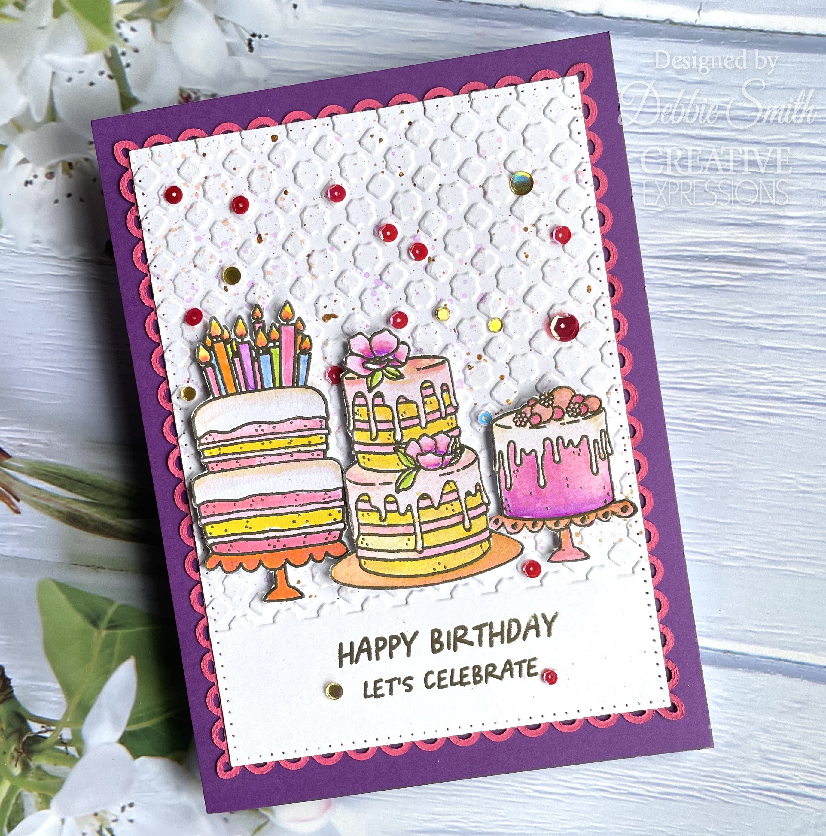 Creative Expressions Jane's Doodles It's Cake O'Clock 6 in x 8 in Clear Stamp Set