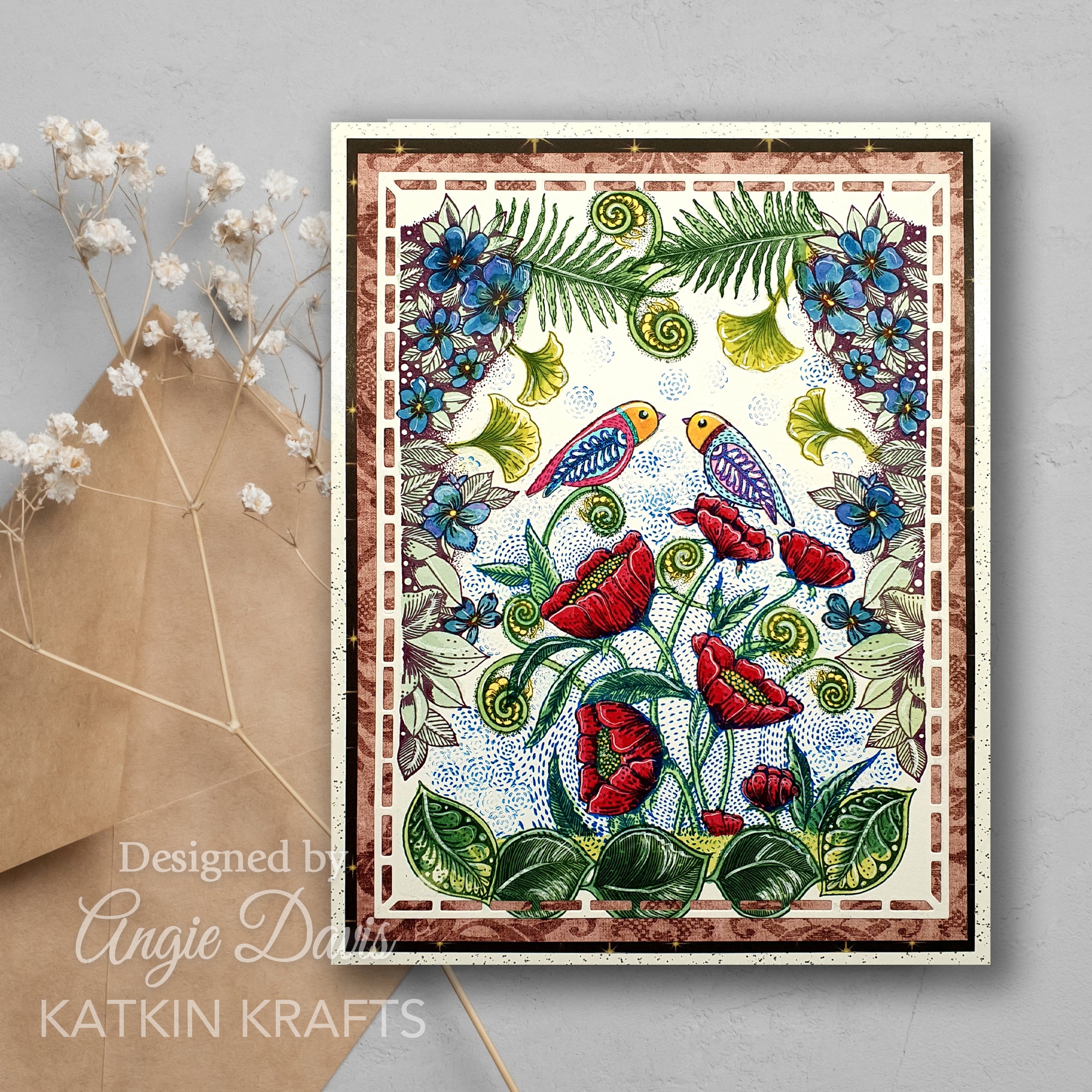 Katkin Krafts The Butterfly Effect 6 in x 8 in Clear Stamp Set