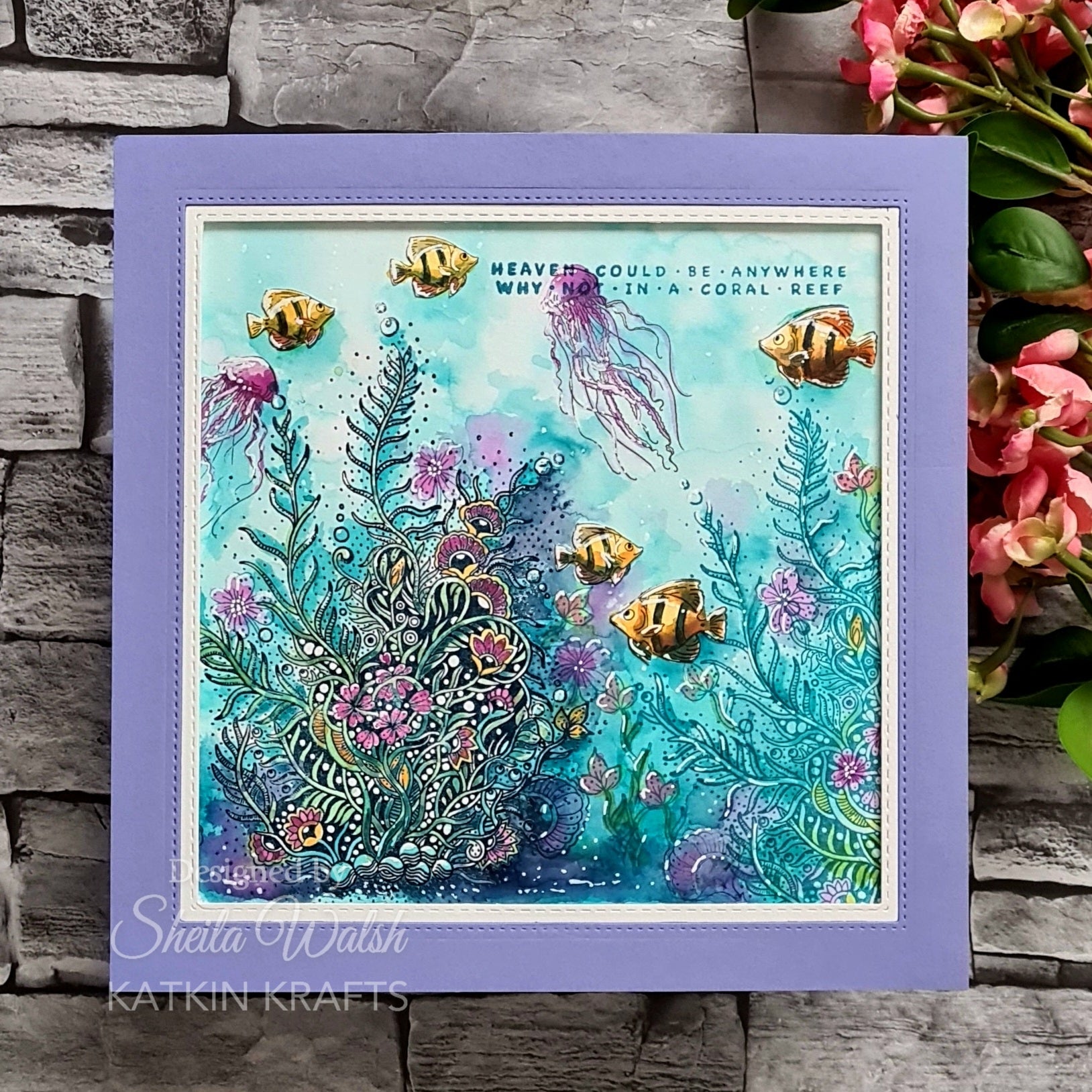 Katkin Krafts Coral Waters 6 in x 8 in Clear Stamp Set
