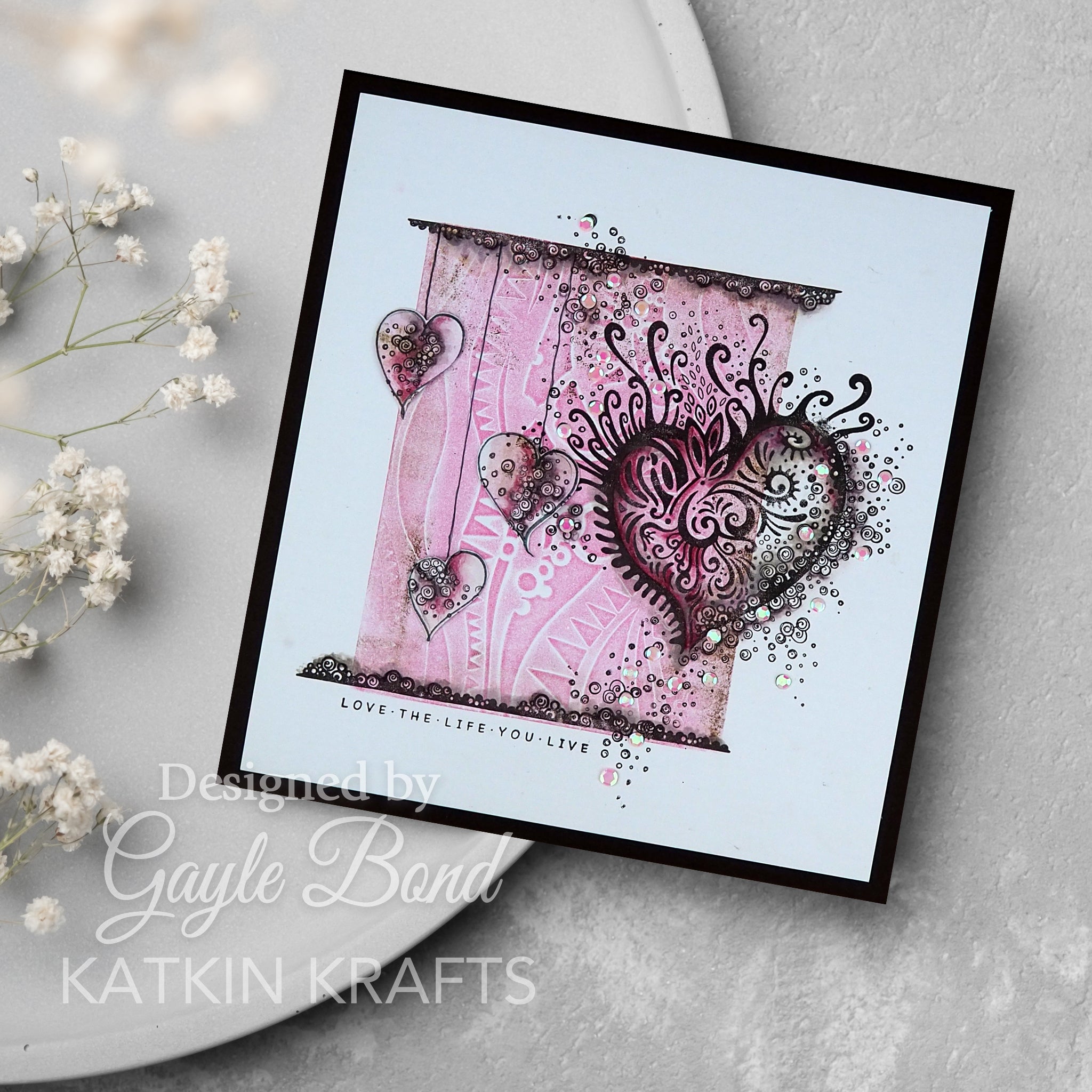 Katkin Kraft Love Is All Around 6 in x 8 in Clear Stamp Set