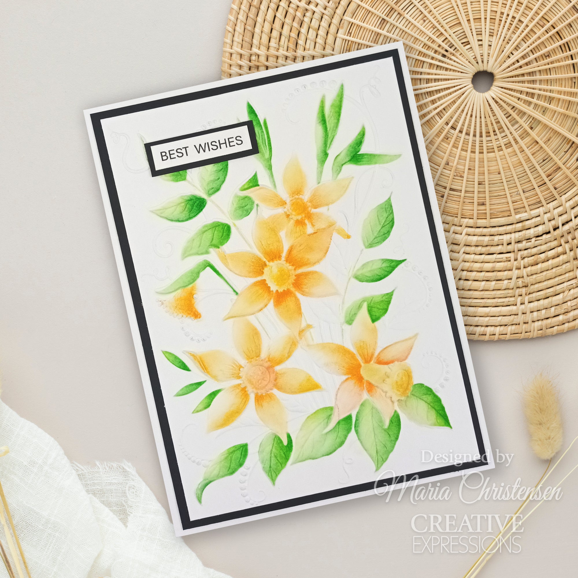 Creative Expressions Daffodil Dreams Companion Colouring Stencil 6 in x 8 in Set of 2