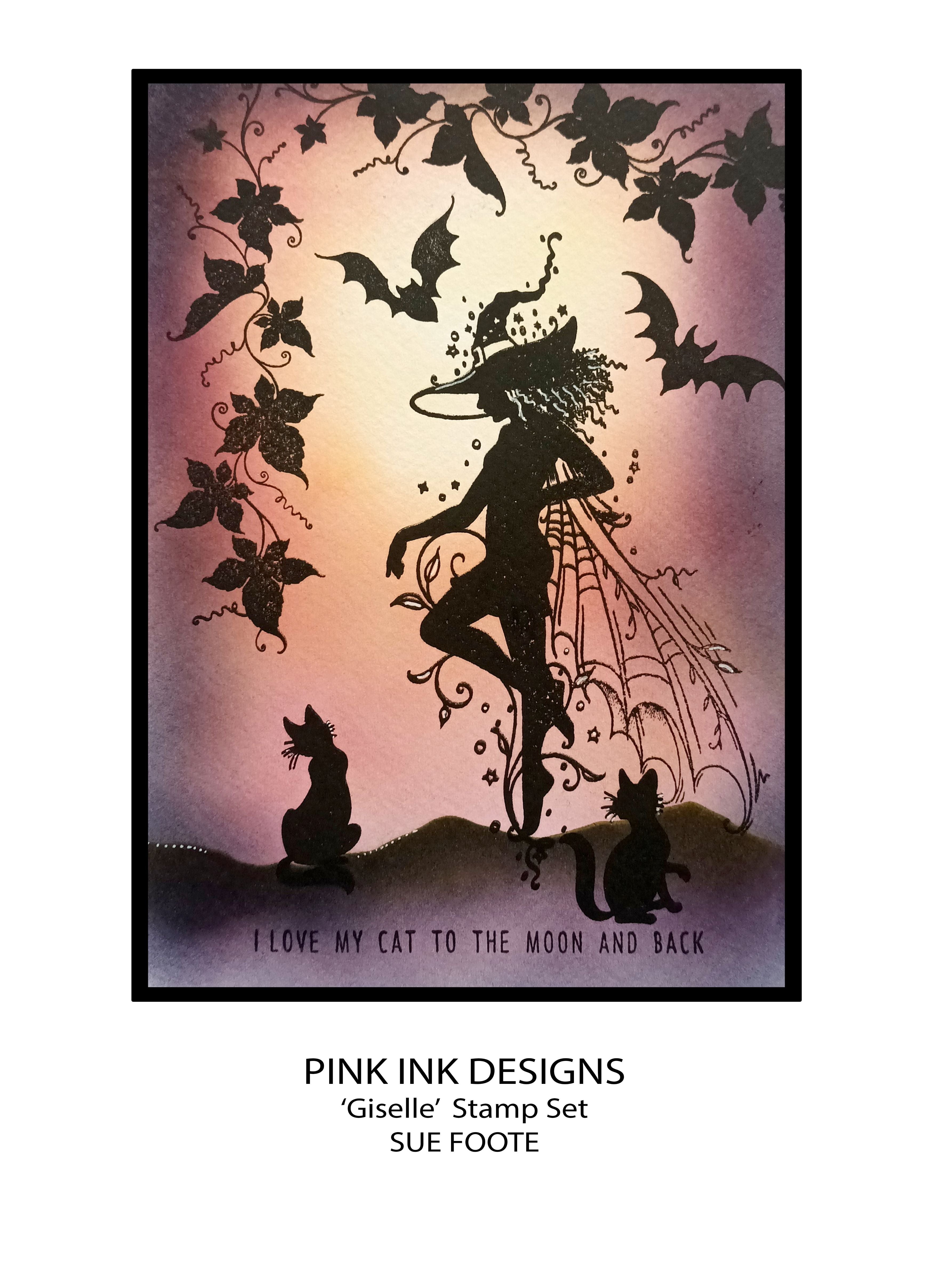 Pink Ink Designs Giselle 6 in x 8 in Clear Stamp Set