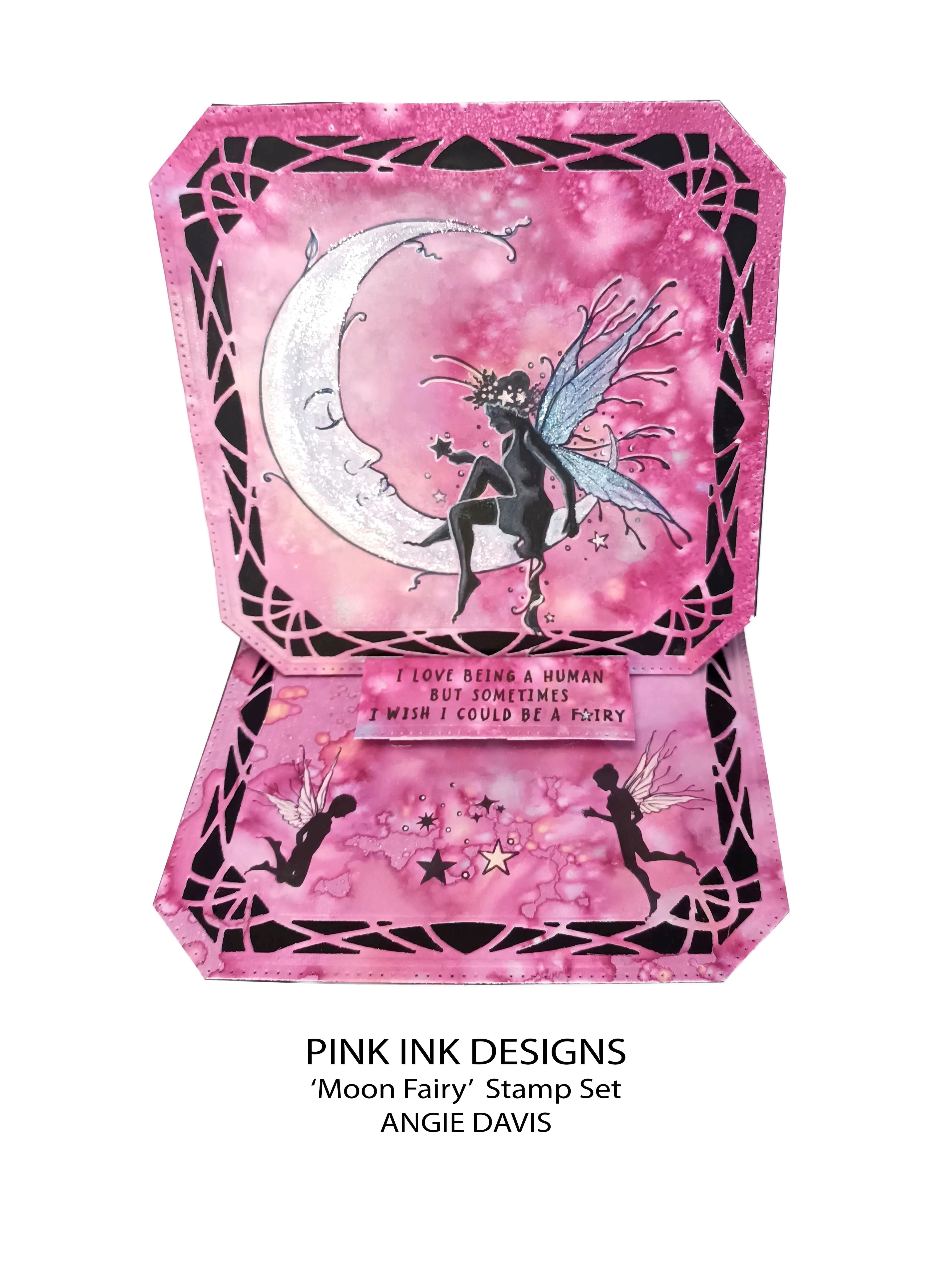 Pink Ink Designs Moon Fairy 6 in x 8 in Clear Stamp Set