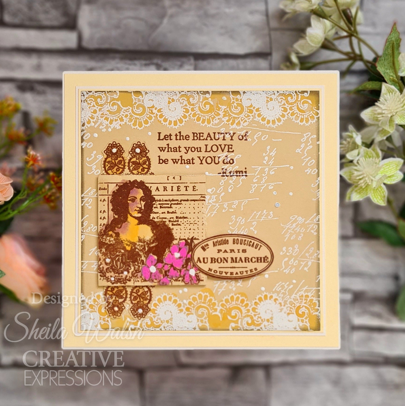 Creative Expressions Sam Poole Parisian Lace 6 in x 8 in Clear Stamp Set