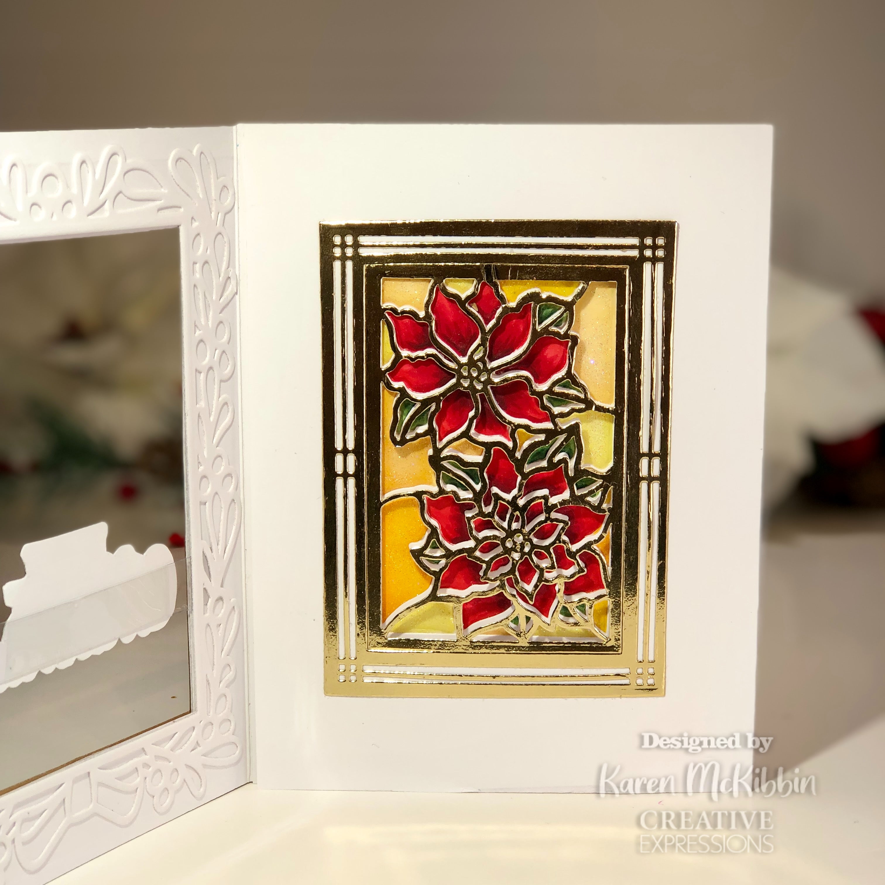 Creative Expressions Sue Wilson Festive Stained Glass Poinsettia Craft Die