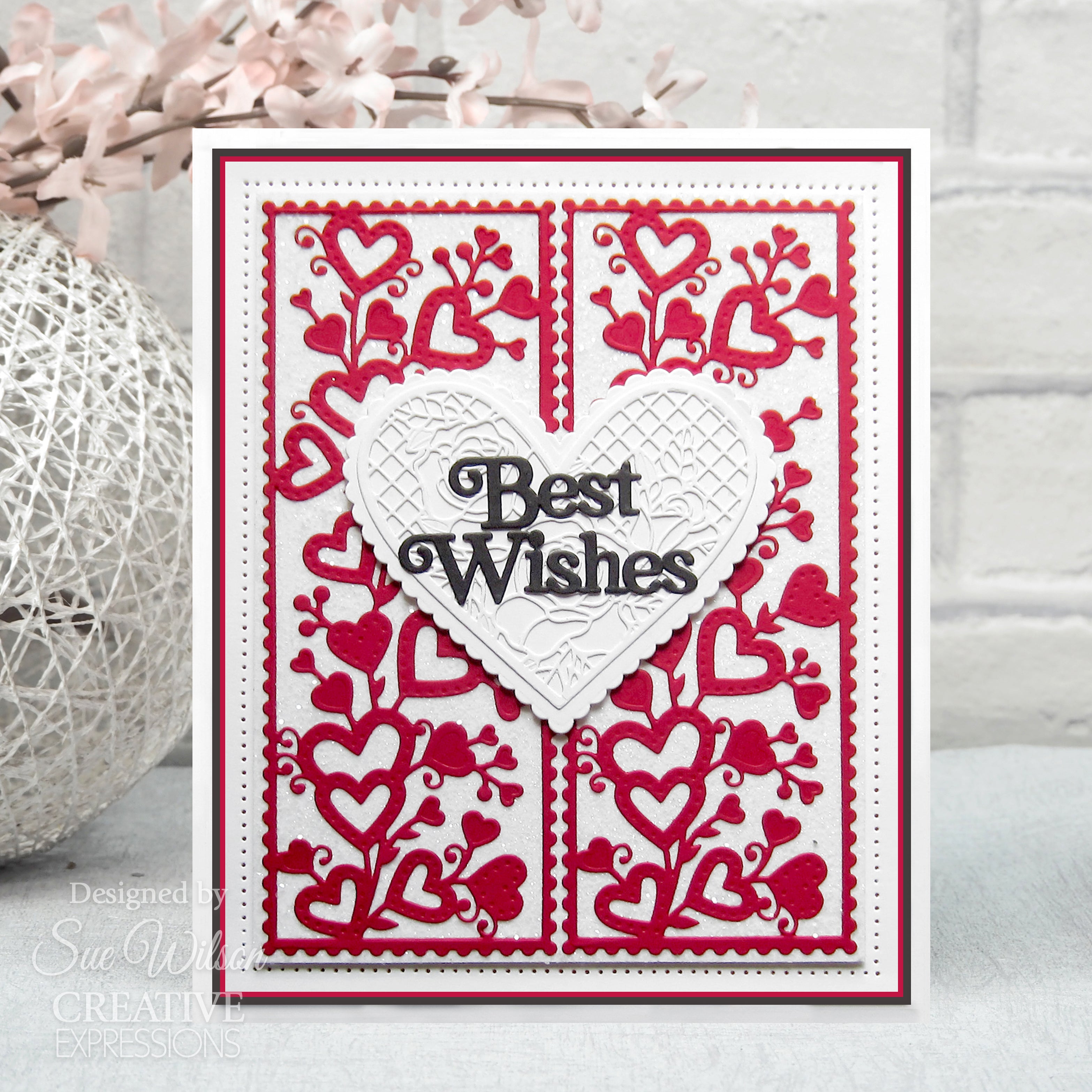 Creative Expressions Sue Wilson Frames & Tags Lace Rose Heart Craft Die