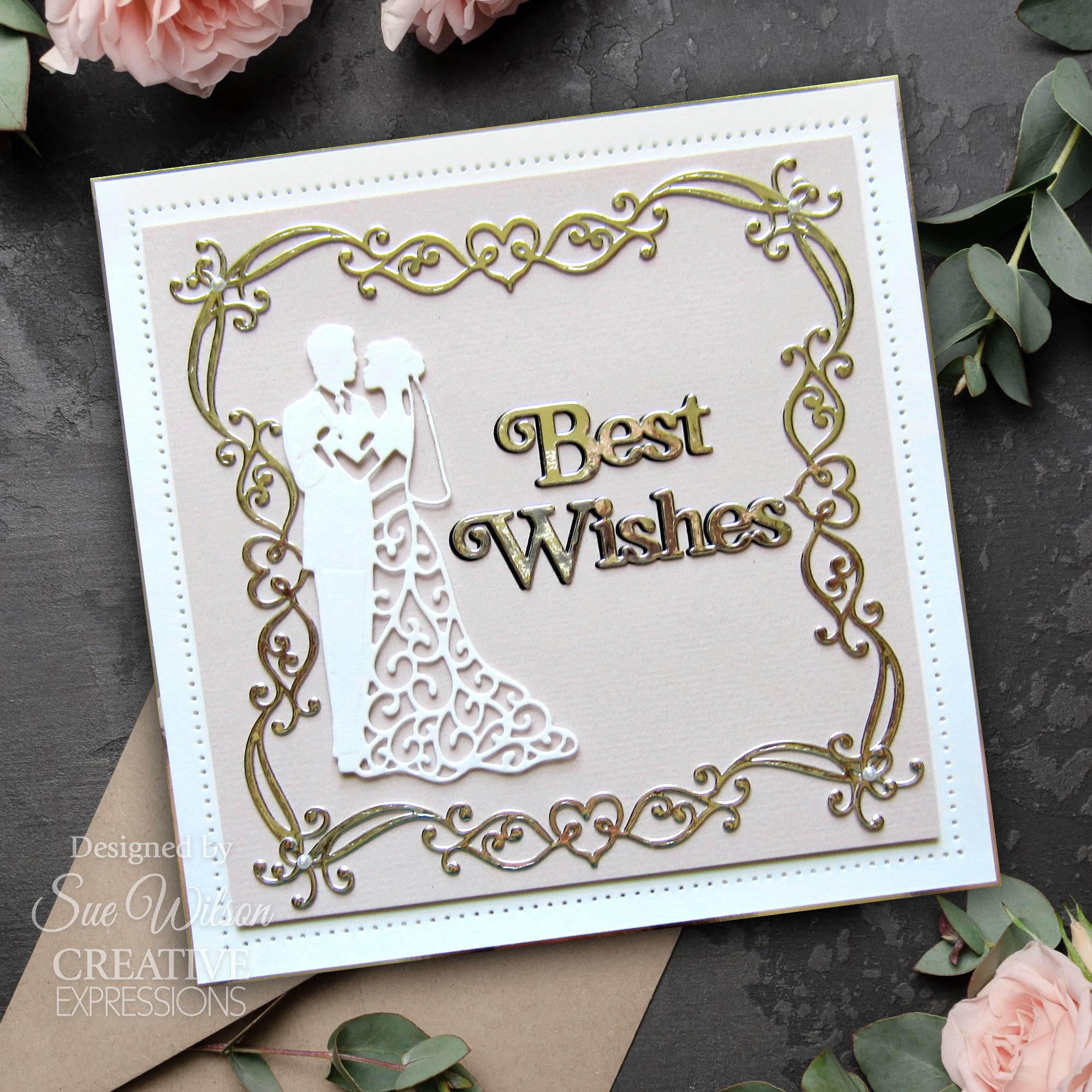 Creative Expressions Sue Wilson Shadowed Sentiments Best Wishes Craft Die