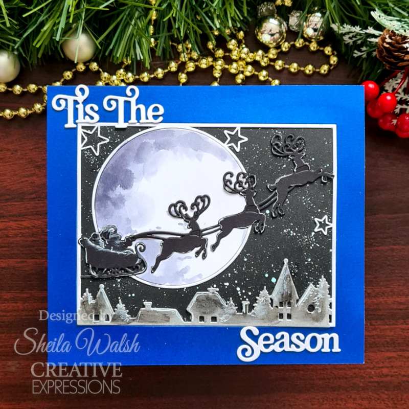 Creative Expressions Sue Wilson Festive Moonlight Sleigh Cover Plate Craft Die