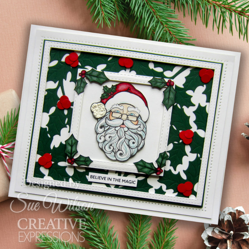 Creative Expressions Sue Wilson Festive Holly Floating Frame Craft Die