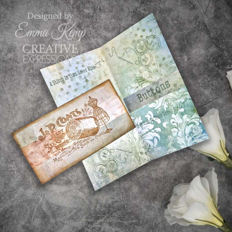 Creative Expressions Taylor Made Journals Sewing 6 in x 8 in Clear Stamp Set