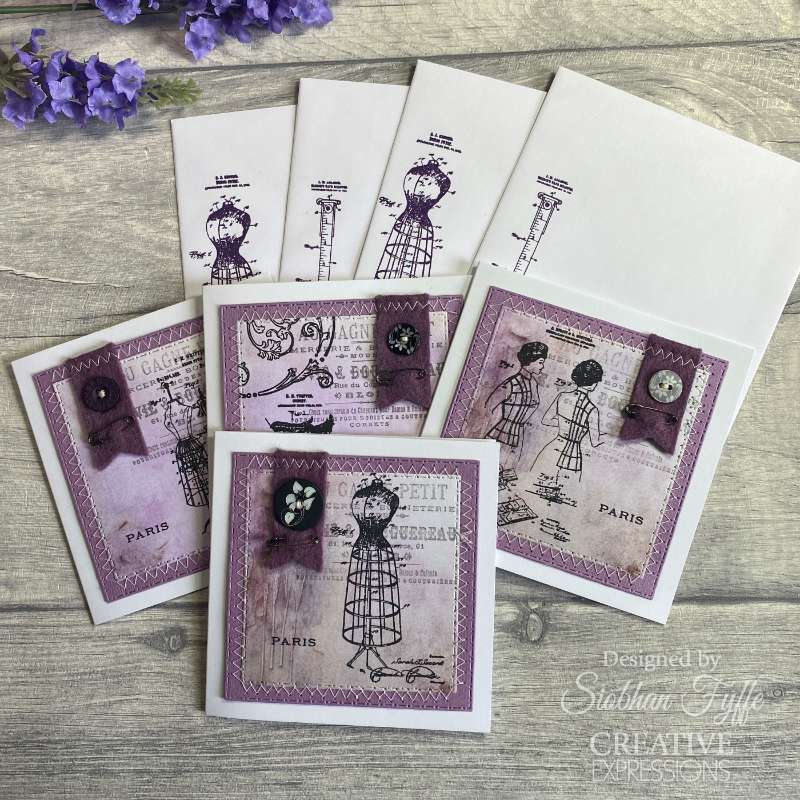 Creative Expressions Taylor Made Journals Sewing 6 in x 8 in Clear Stamp Set