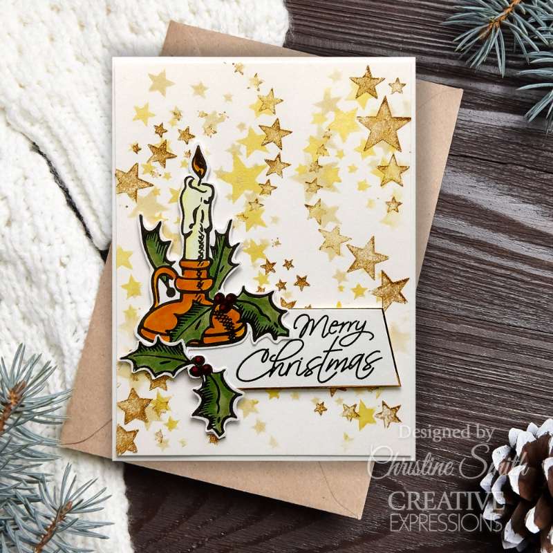 Creative Expressions Taylor Made Journals Season's Greetings 6 in x 8 in Clear Stamp Set