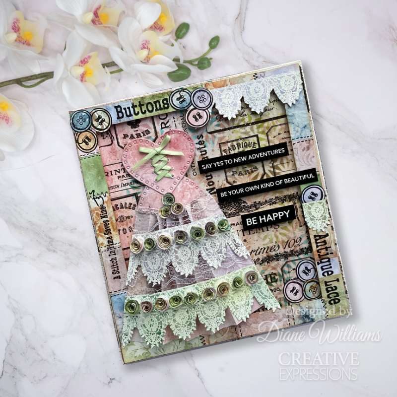 Creative Expressions Taylor Made Journals Sewing 6 in x 8 in Clear Stamp Set