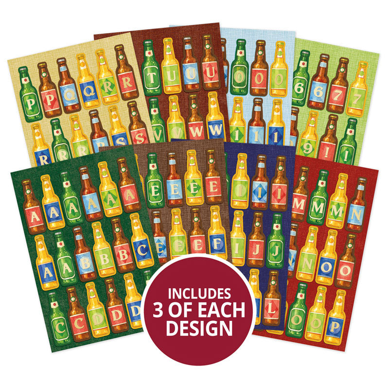 Delightful Die-Cuts Alphabets - Beer Bottles