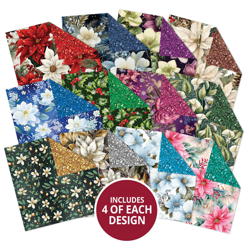 Duo Design Paper Pads - Festive Flowers & Seasonal Sparkle